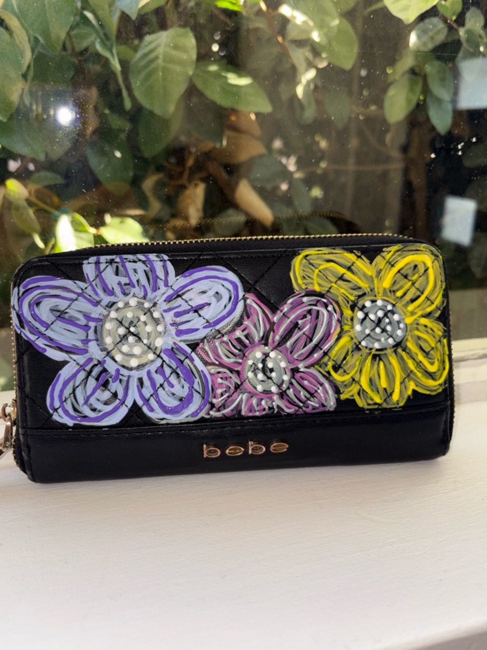 bebe custom Black Floral Handpainted